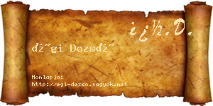 Égi Dezső névjegykártya